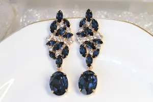 NAVY CHANDELIER EARRINGS