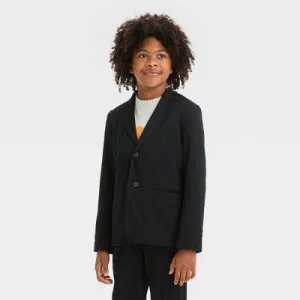 New - Boys' Knit Blazer - Cat & Jack Black 14