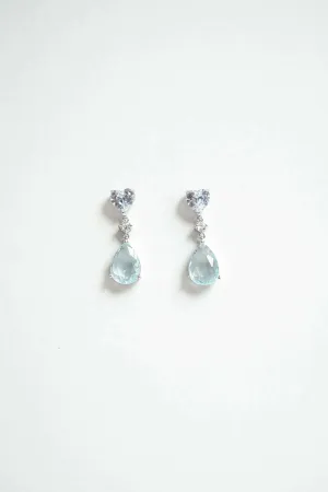 Ocean Breeze Aquamarine & Diamond cut Earrings