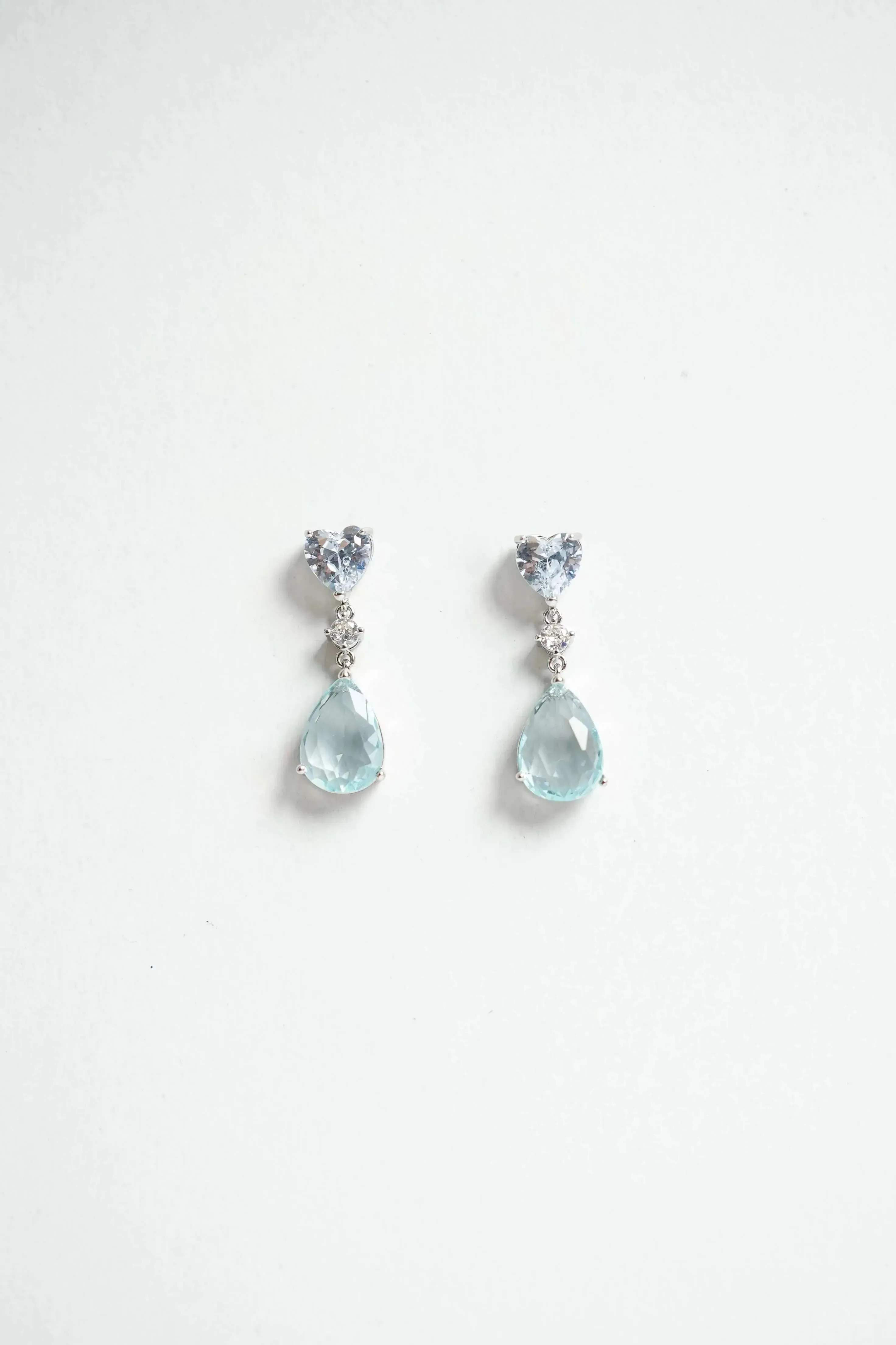 Ocean Breeze Aquamarine & Diamond cut Earrings