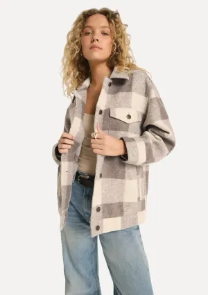 Preston Knit Plaid Jacket - Slate Grey