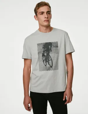 Pure Cotton Bike Graphic T-Shirt