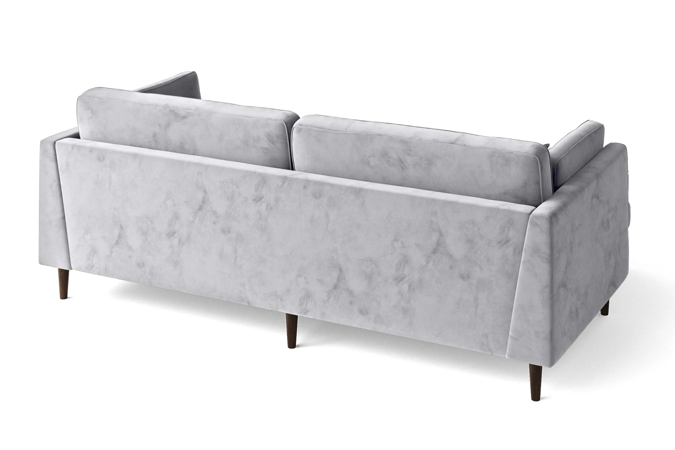 Ragusa 3 Seater Left Hand Facing Chaise Lounge Corner Sofa Silver Velvet