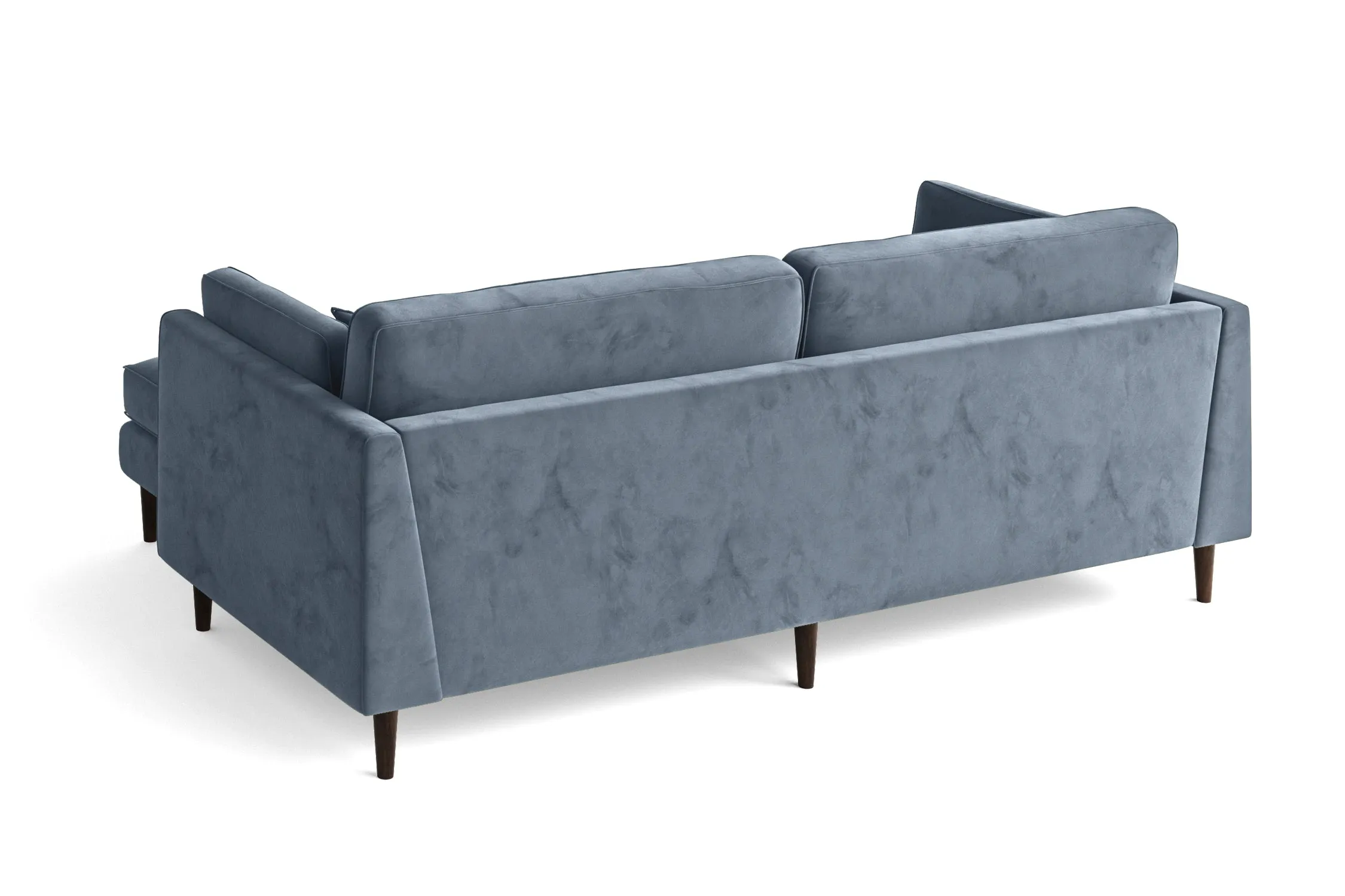 Ragusa 3 Seater Right Hand Facing Chaise Lounge Corner Sofa Baby Blue Velvet