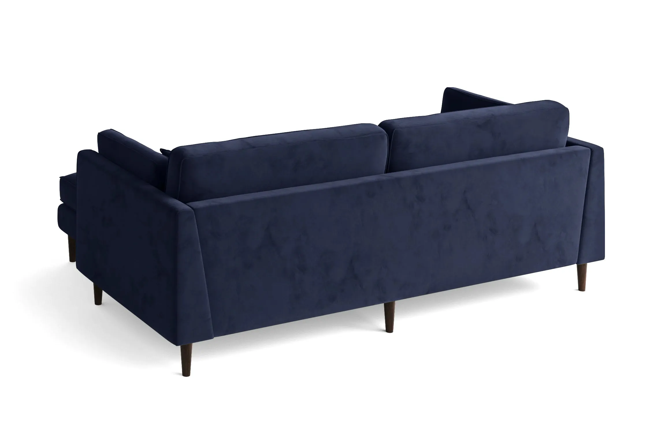 Ragusa 3 Seater Right Hand Facing Chaise Lounge Corner Sofa Dark Blue Velvet