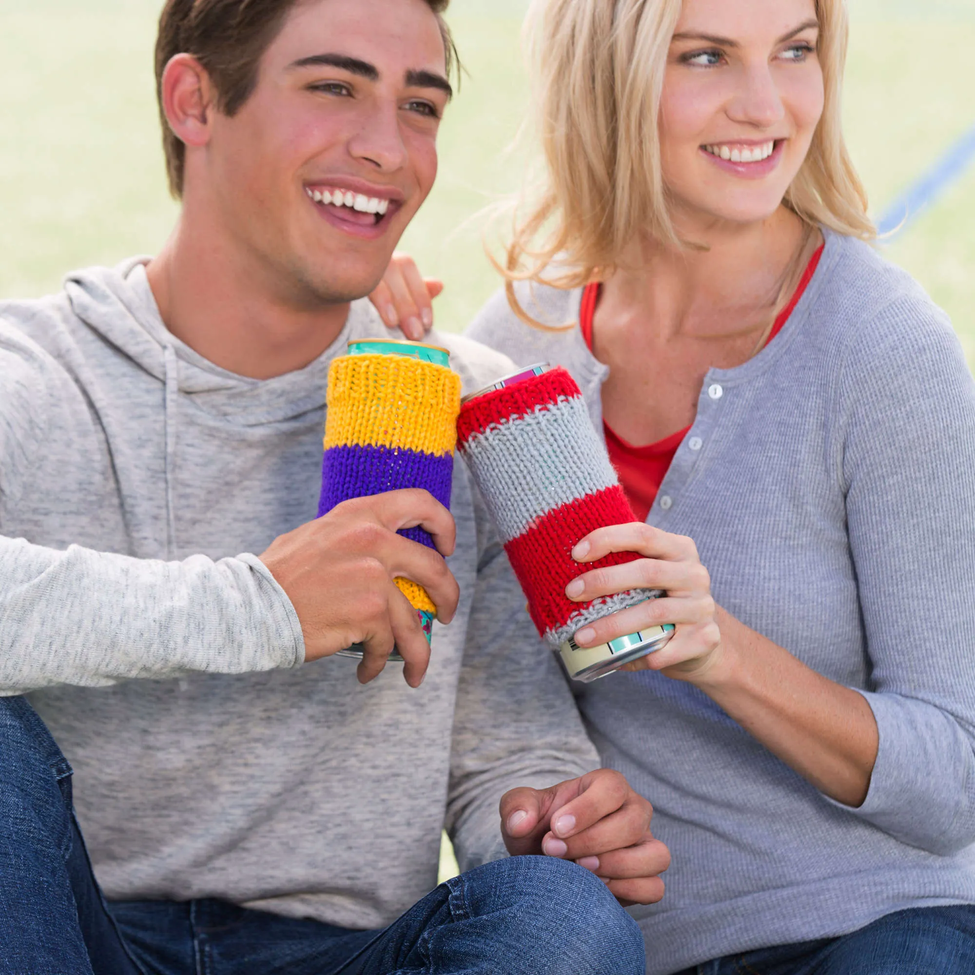 Red Heart Knit Tailgate Cozies