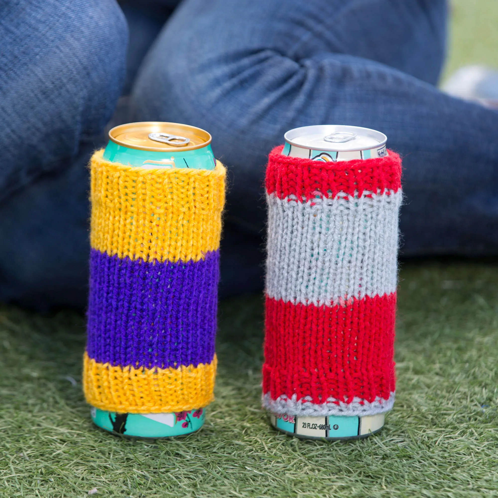 Red Heart Knit Tailgate Cozies