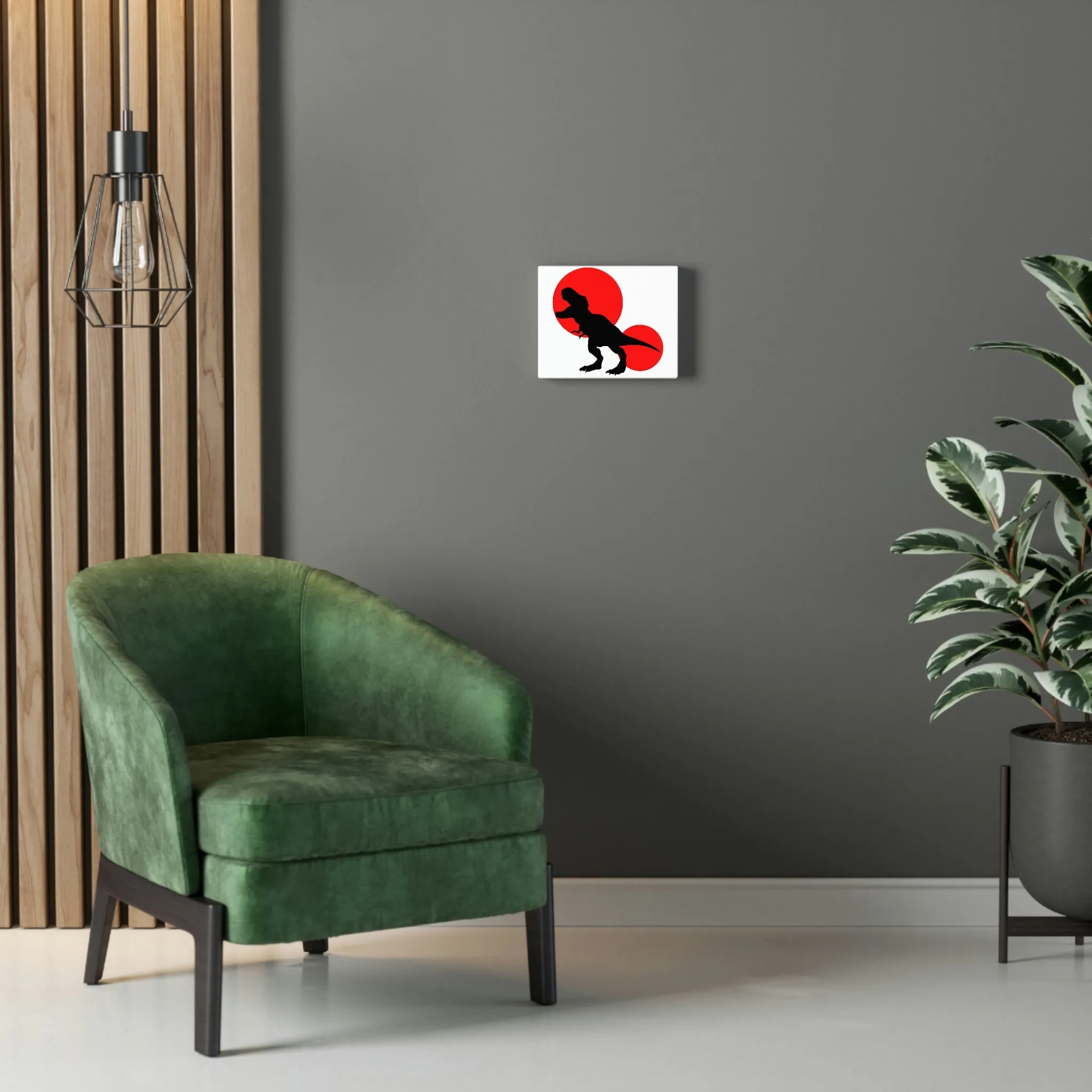 Red Tyrannosaurus Rex Design Stretched Canvas