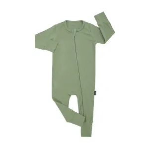 Ribbed Bamboo Footless Sleeper with Fold-Over Cuffs - Clover