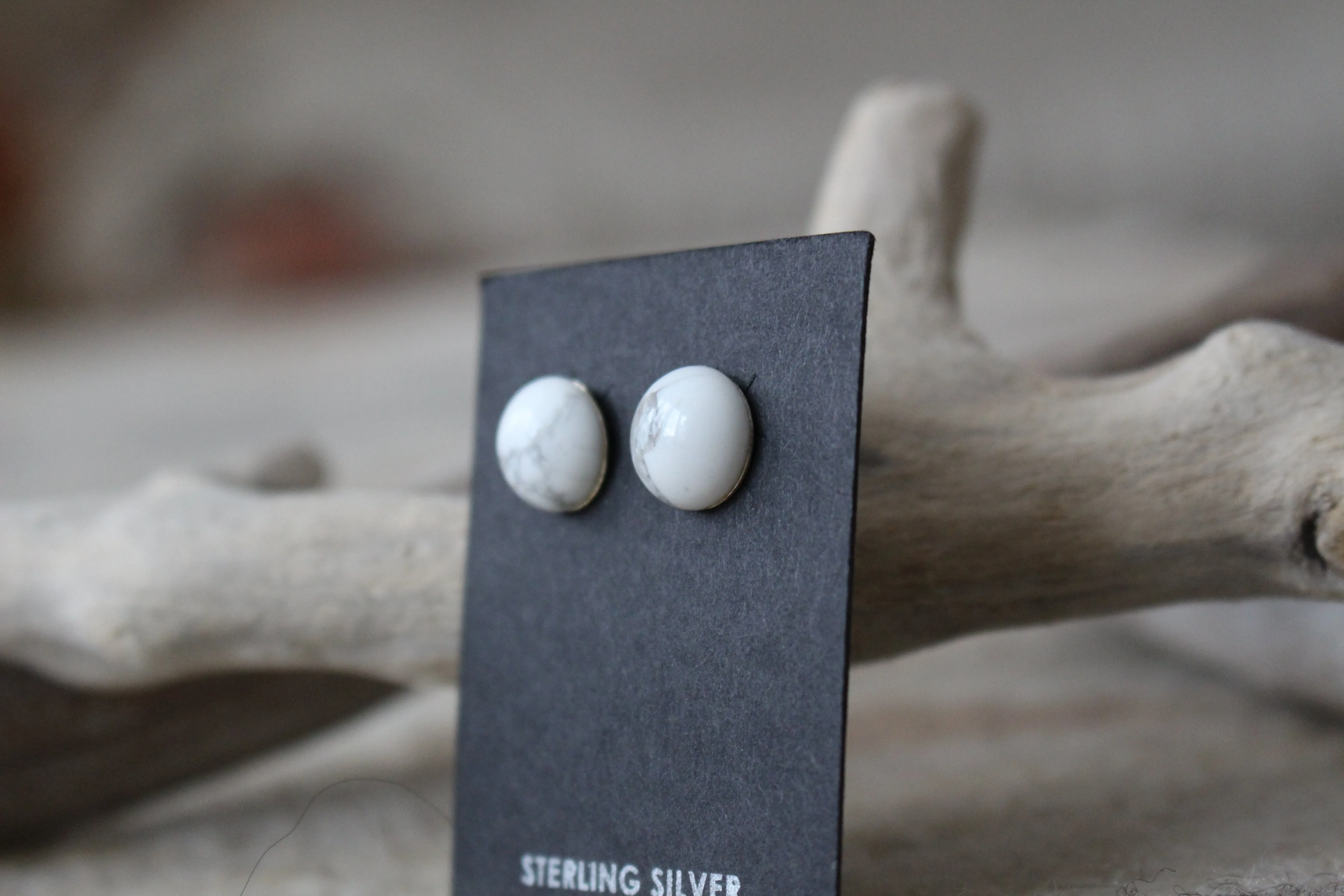 Round Howlite Studs