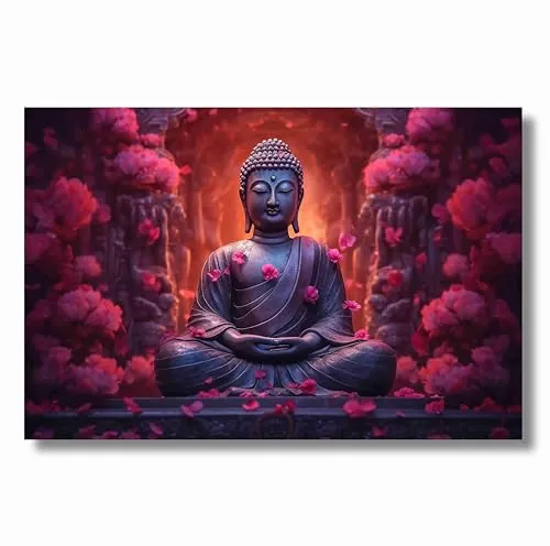 SAF paintings Buddha Painting | buddha paintings for living room | buddha painting for wall decoration | buddha painting canvas 24 inch x 36 inch SANF-CR33