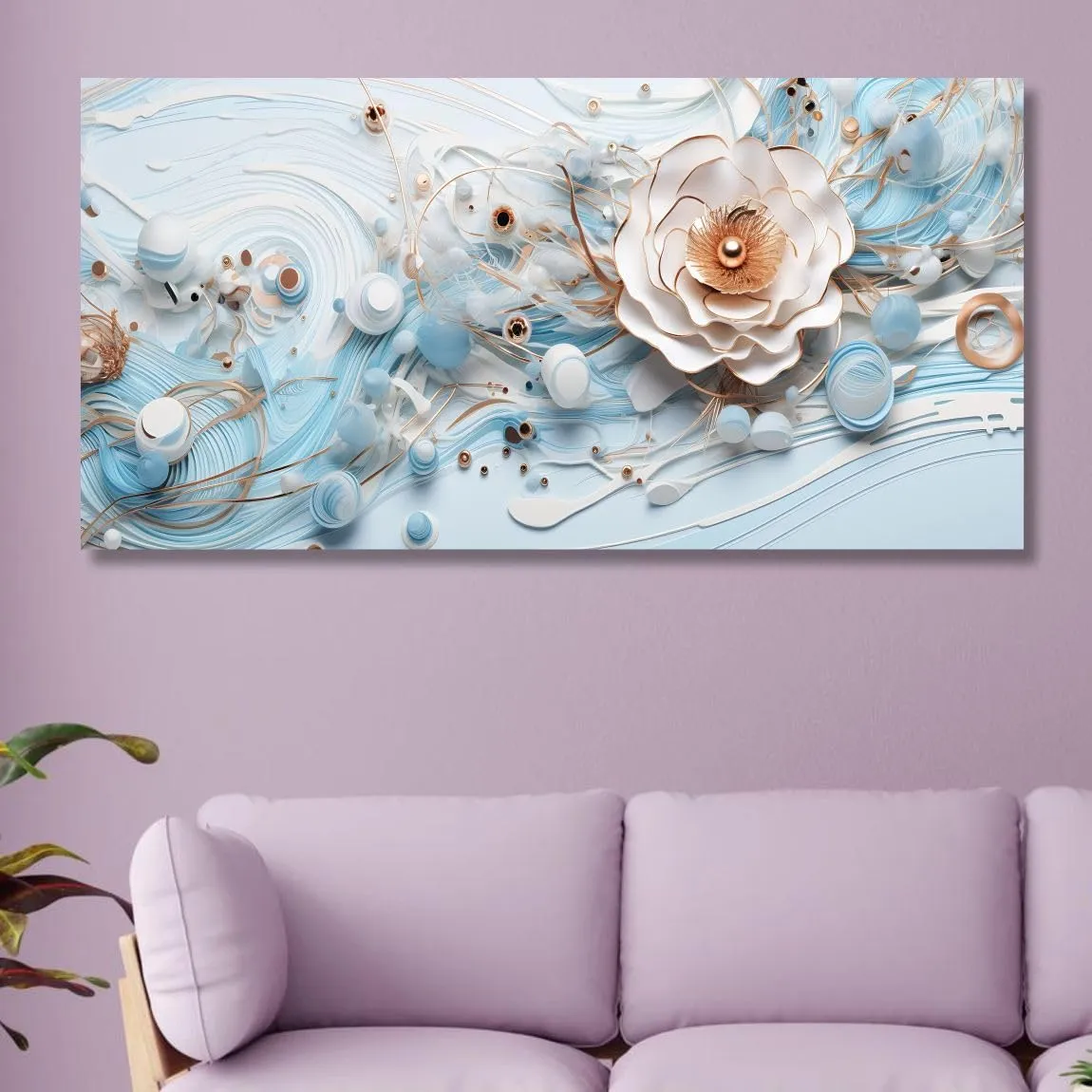 SAF paintings Unframed Rolled Art Print|| Floral Theme Canvas Wall Art Print for Home Décor And Office||Unframed canvas Painting For Wall decor||Home wall and Office Interior CR-209