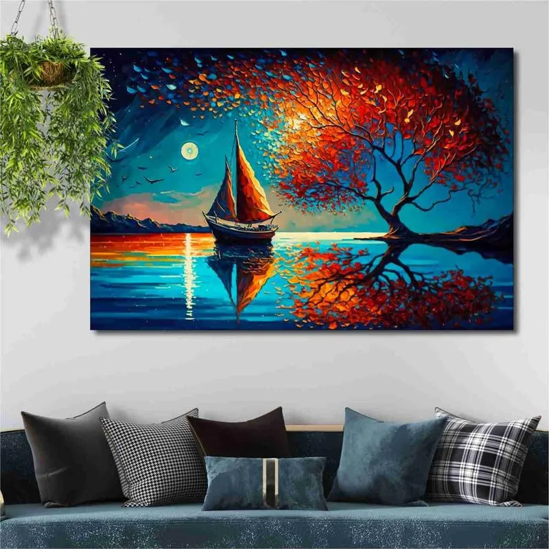 SAF paintings Unframed Rolled Art Print|| Nature Theme Canvas Wall Art Print for Home Décor And Office||Unframed canvas Painting For Wall decor||Home wall and Office Interior CR-51