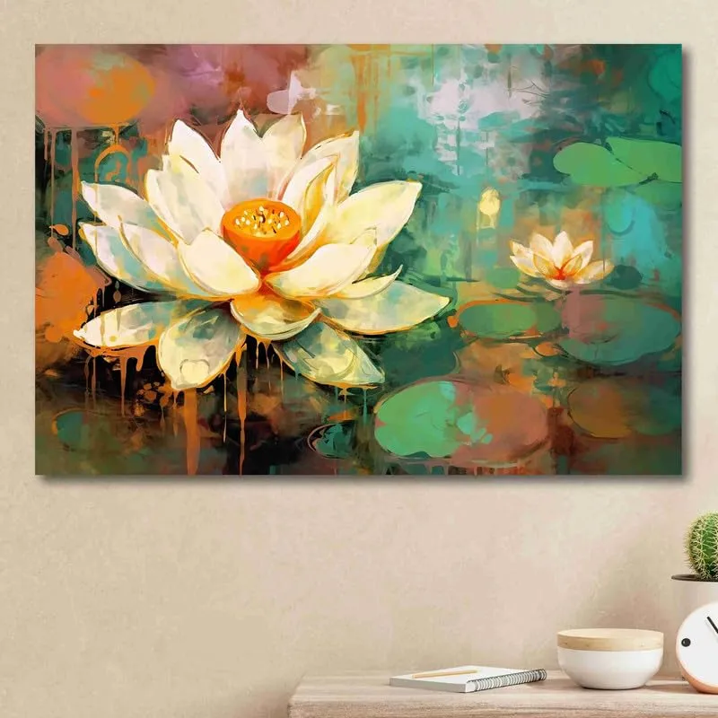 SAF paintings Unframed Rolled Art Print||Abstract Floral Canvas Wall Art Print for Home Décor And Office||Unframed canvas Painting For Wall decor||Home wall and Office Interior CR-156