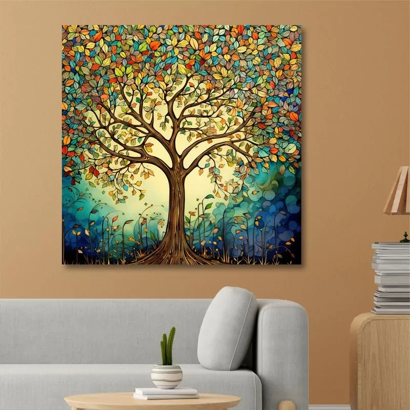 SAF paintings Wooden Framed Nature Art Canvas Wall Painting for Home Décor And Office||For Bedroom,Living Room Home wall and Office Interior 24X24Inch and Office CR-254