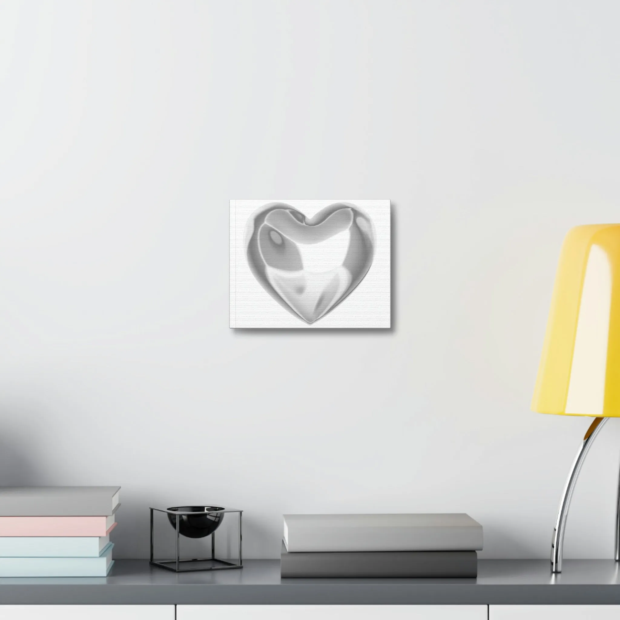 Silver Heart Stretched Canvas