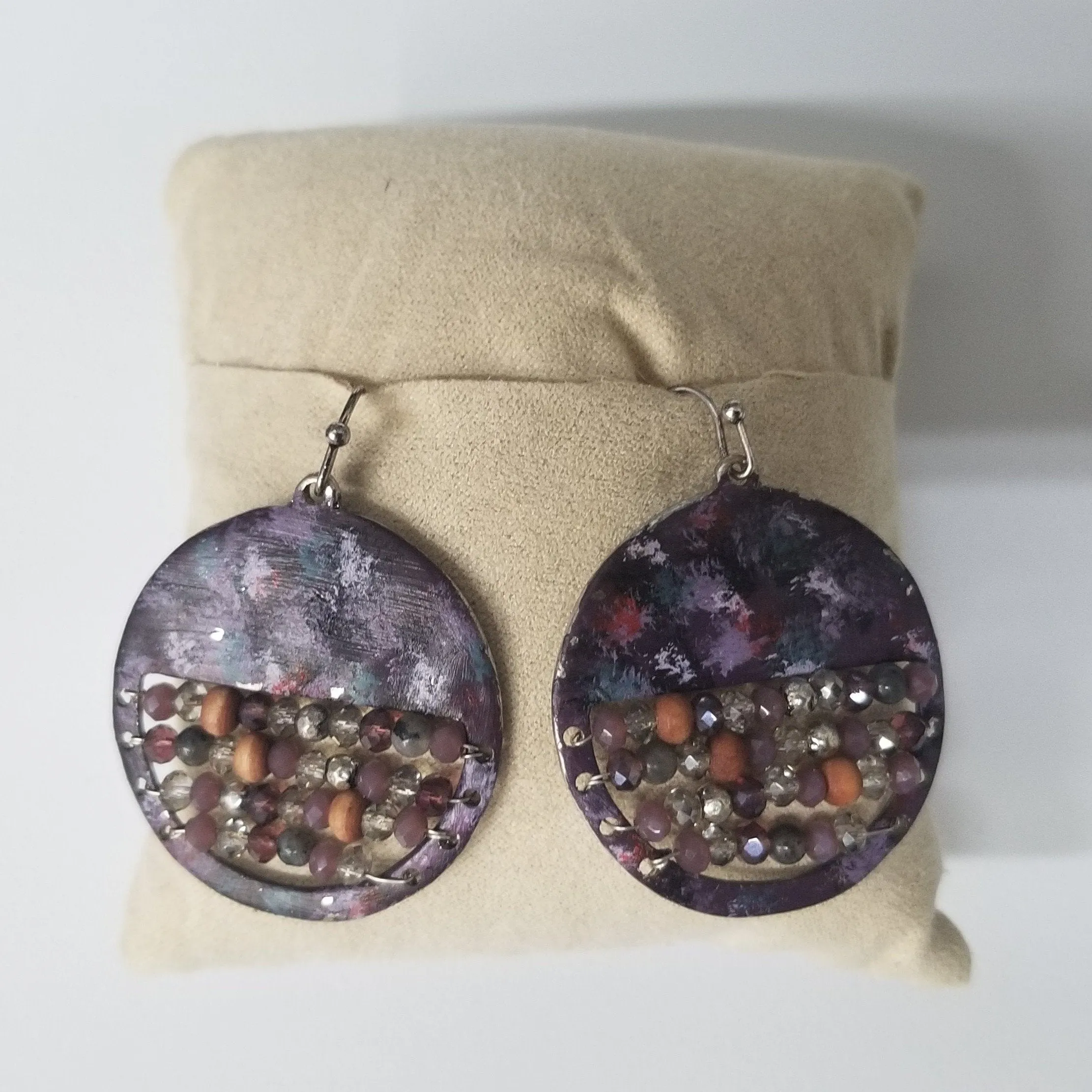 Simply Noelle Metal and Beaded Circle Earrings