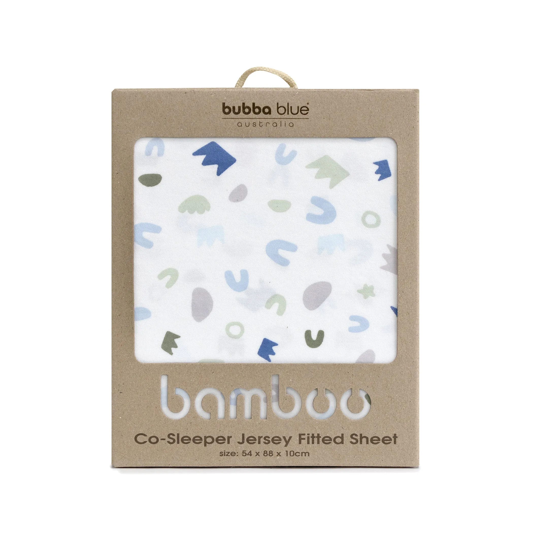 Sleepy Safari Bamboo Jersey Co-sleeper Fitted Sheet - Sky