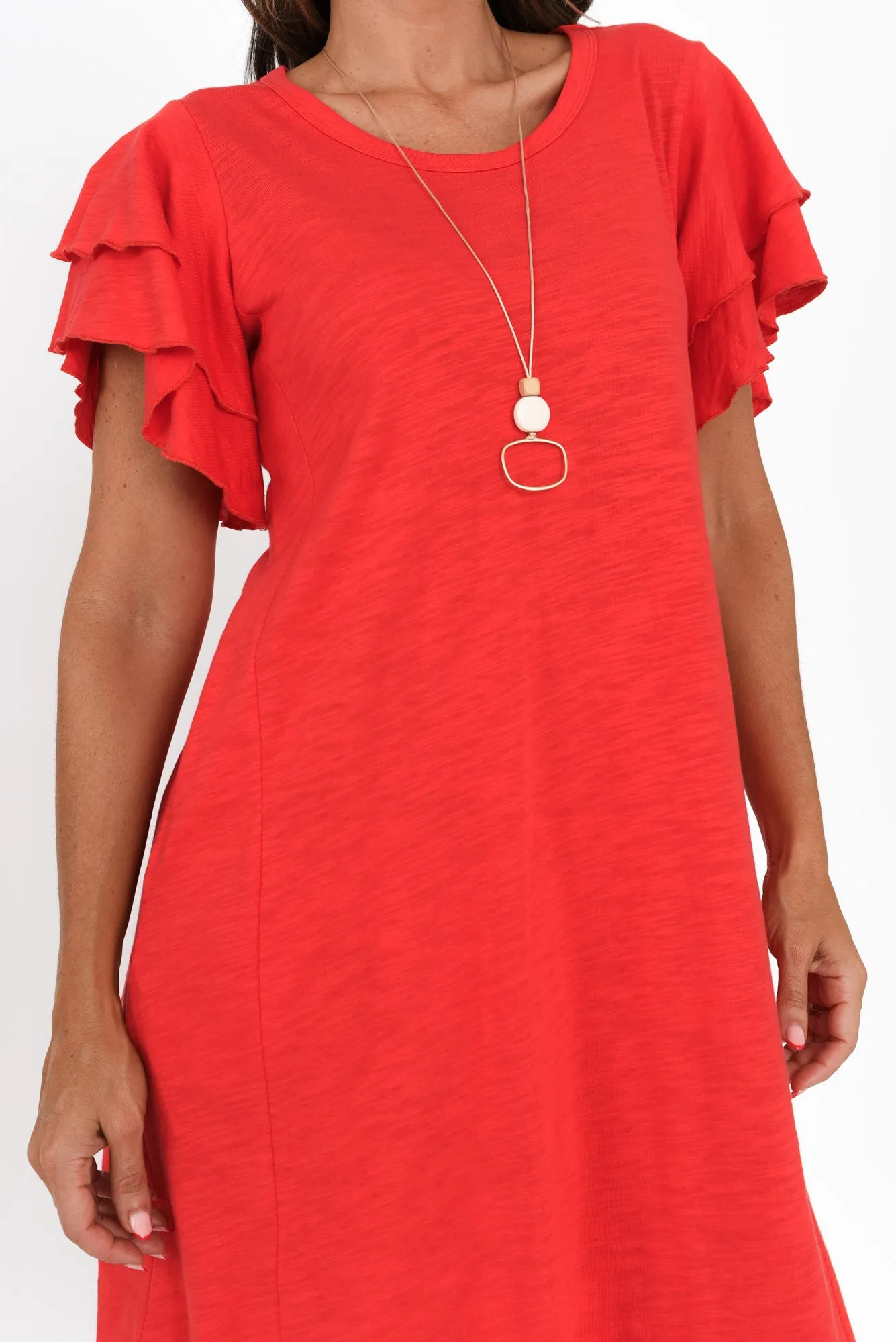 Sydney Red Cotton Tee Dress