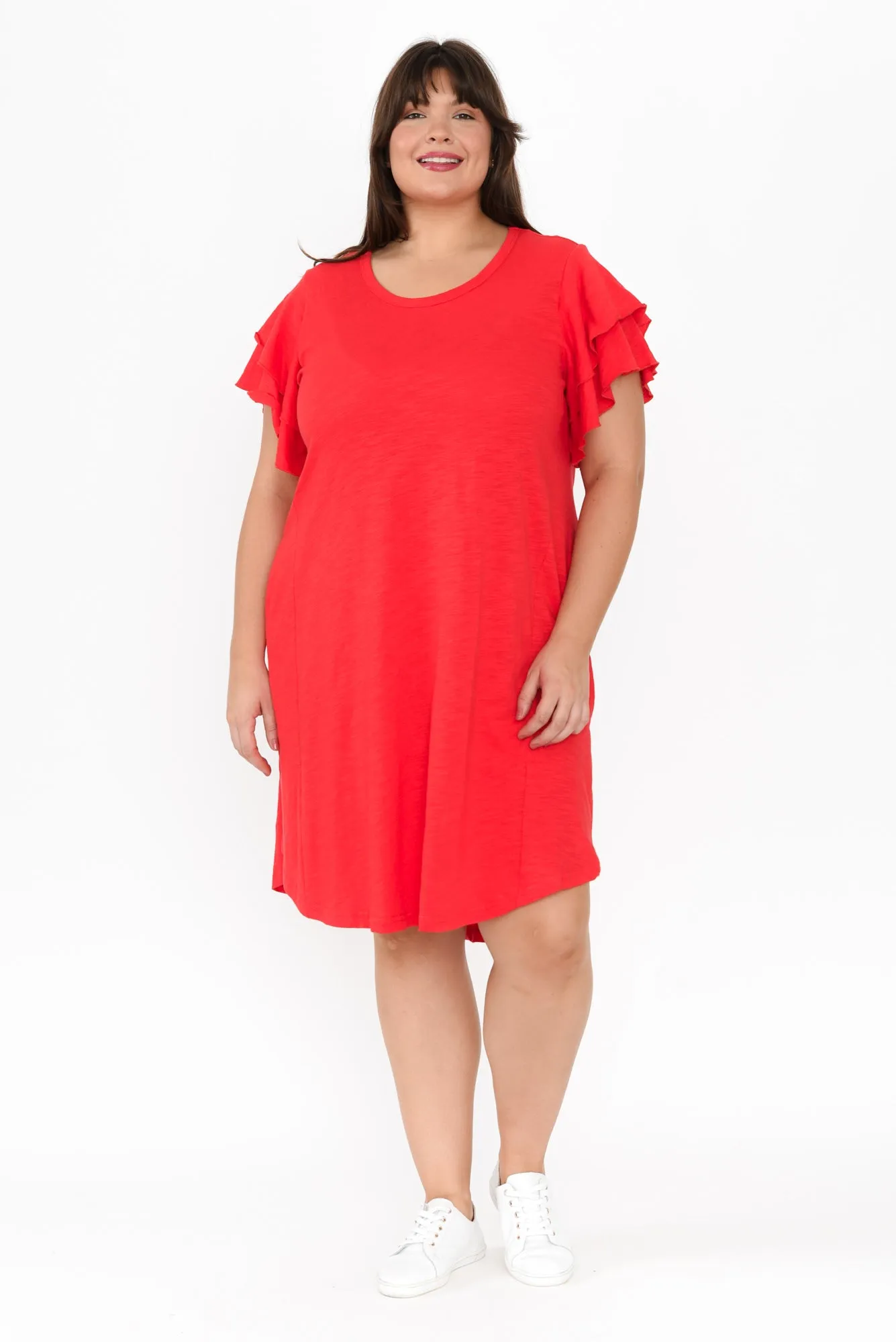 Sydney Red Cotton Tee Dress