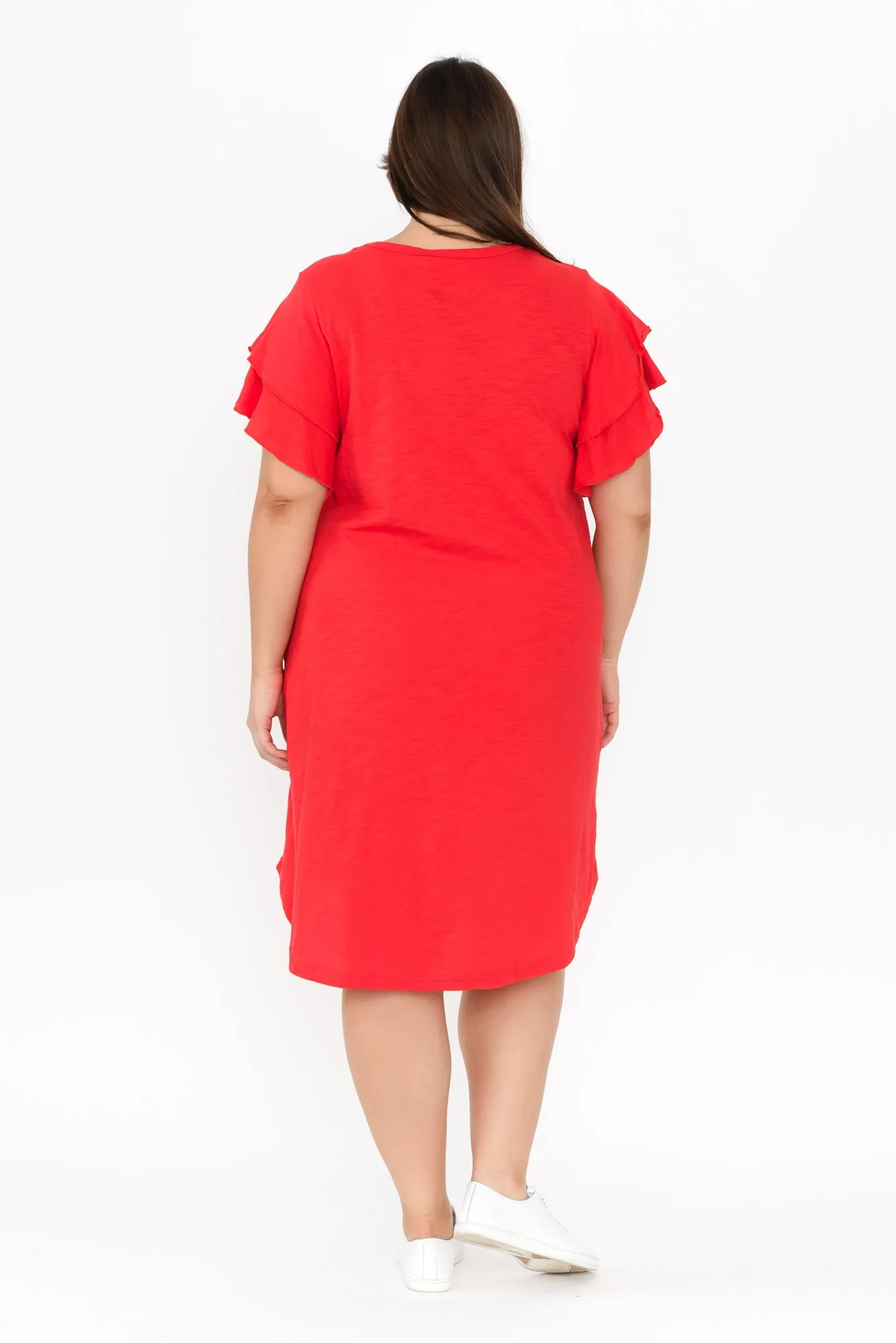 Sydney Red Cotton Tee Dress