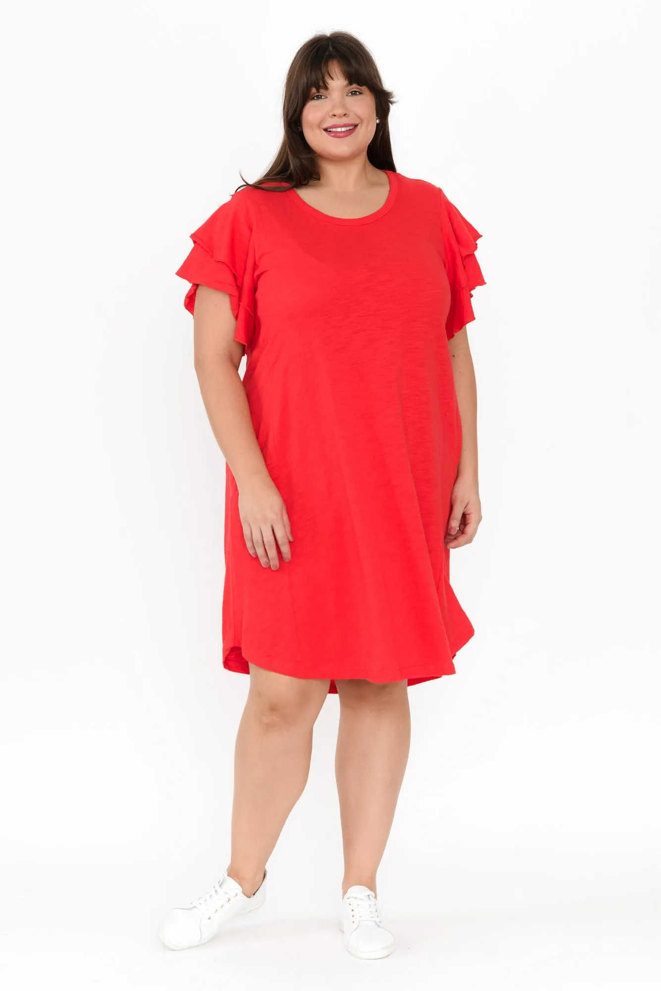 Sydney Red Cotton Tee Dress