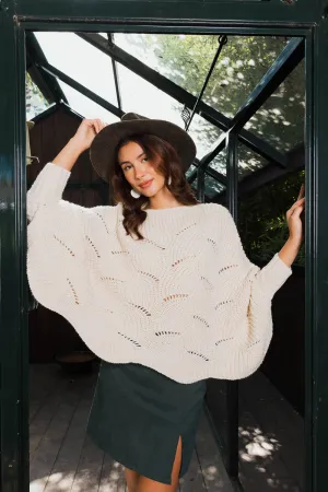 Texture Trend Sleeve-Knit Poncho