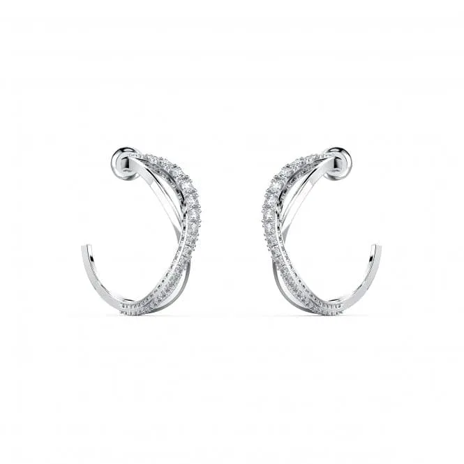 Twist Hoop White Rhodium Plated Earrings 5563908