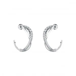 Twist Hoop White Rhodium Plated Earrings 5563908