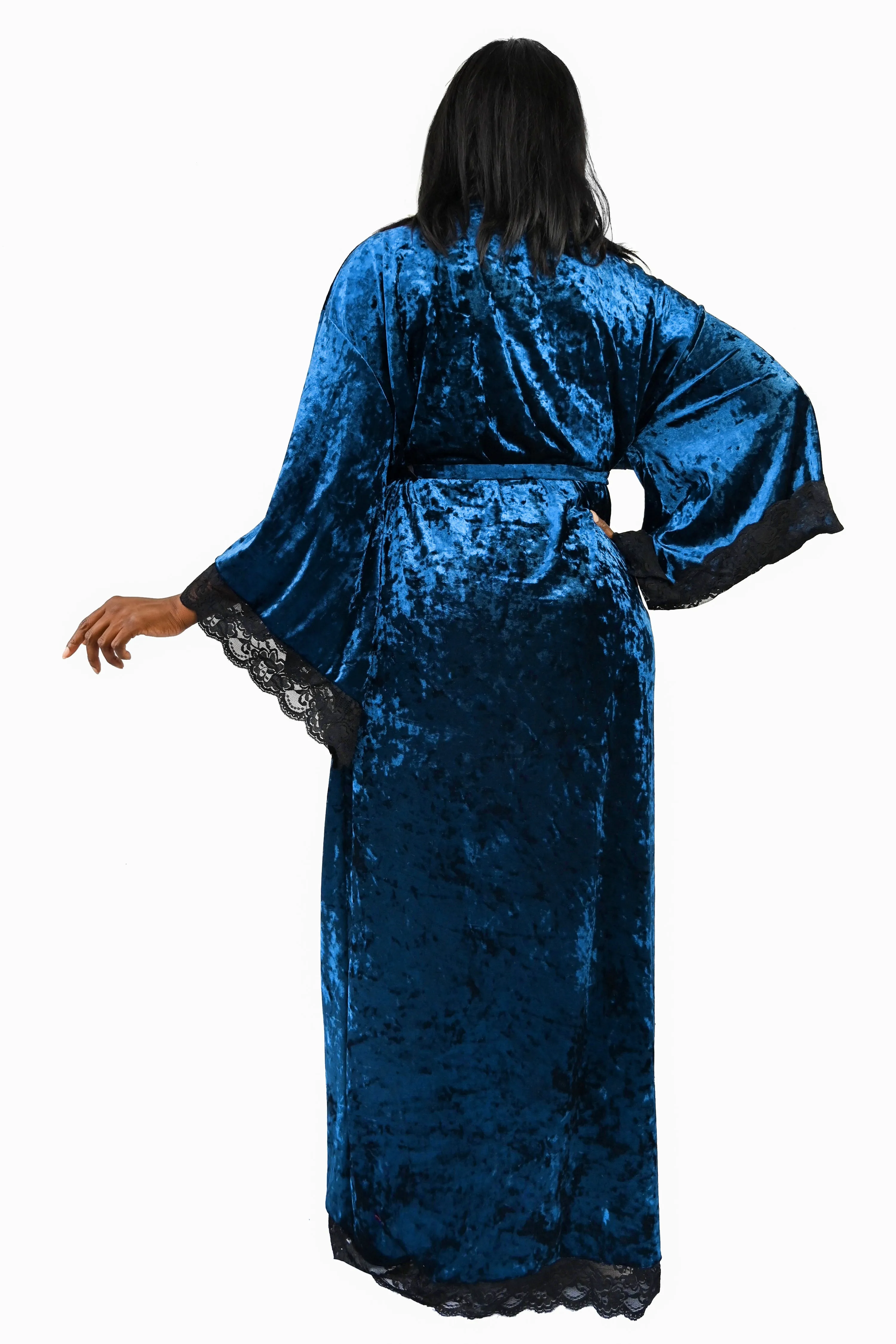 Velvet Bathory Dressing Robe - Deep Sea Blue - Limited Edition! - XS/S left!