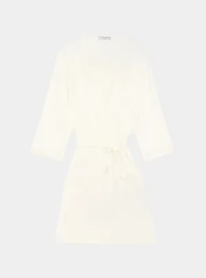 White Drape Bamboo Women's Robe